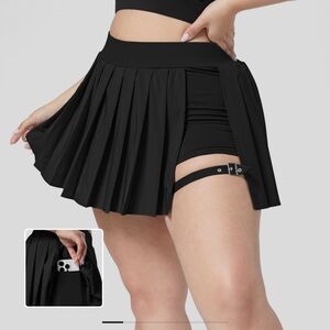 High Waisted Pleated 2-in-1 Side Pocket Quick Dry Mini Casual skirt/shorts
